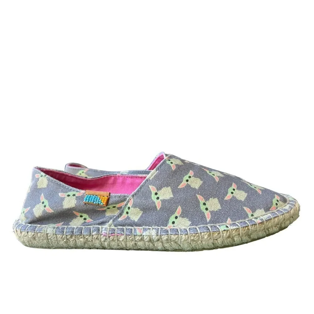 UBUNTU Baby Yoda Espadrilles size 10 NWOT